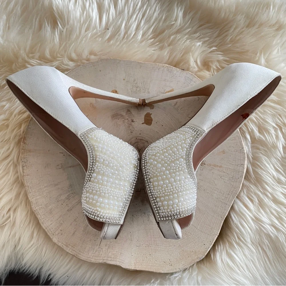 💥✨🌈 3/$25 DE BLOSSOM COLLECTION | Beaded Bridal Shoes Pumps Stilettos - Picture 2 of 5